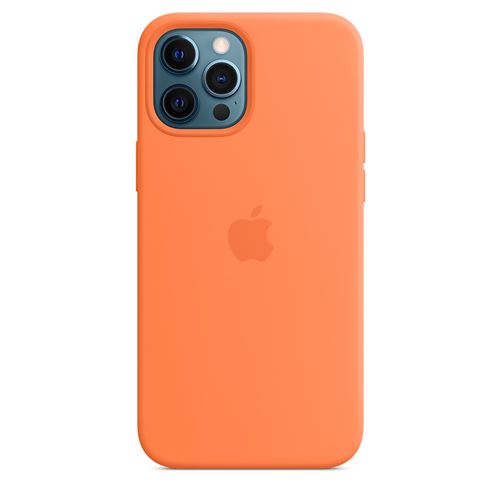 Coque en silicone Apple MagSafe pour iPhone 12 Pro Max Kumquat