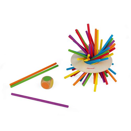 Jeu D'Adresse Janod Crazy Sticks – 36 Bâtons Colorés et 1 Dé