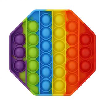 Jeu Pop It Fidget Push Bubble Octogone arc-en-ciel