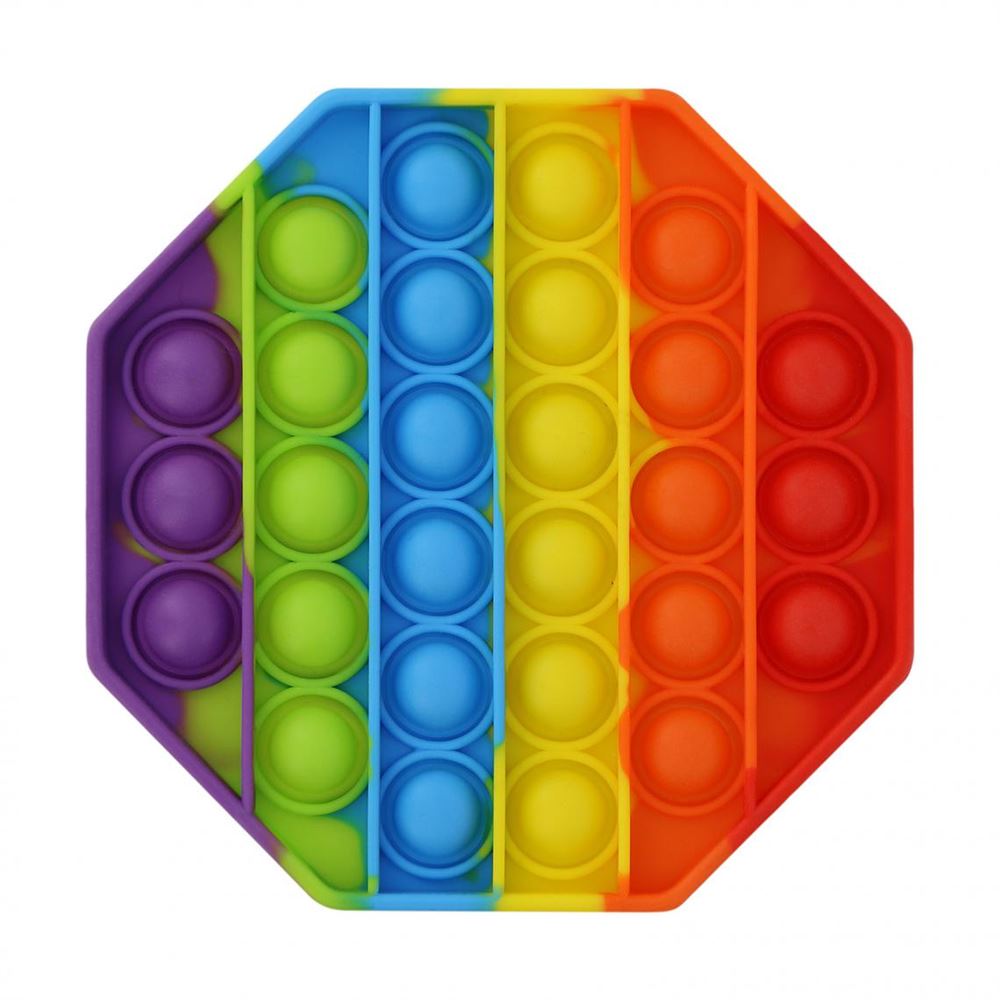 LAPONO Pop It Fidget Toys Popit Push Bubble Poppers Silicone De Première Qualité Couleur Arc En Ciel Jouet Sensoriel Pour Soulager Le Stress D'adulte Enfant Presser Jeux Octogone Avec Chiffres