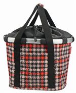 Panier KlickFix Bikebasket Pied de Poule Rouge