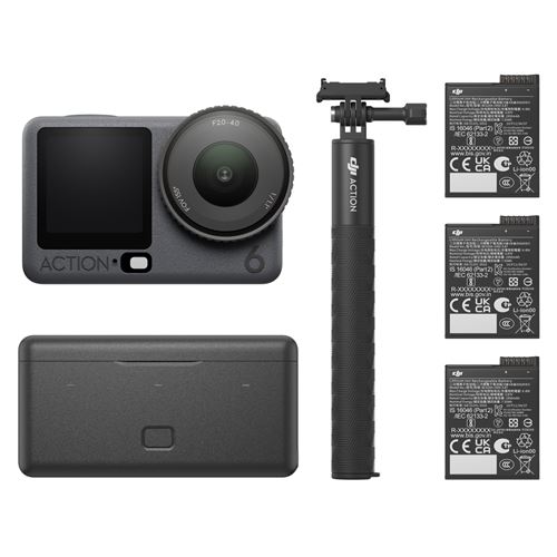 Caméra Sport DJI Osmo Action 6 Adventure Combo – 4K Ultra HD, Étanchéité à 20 m