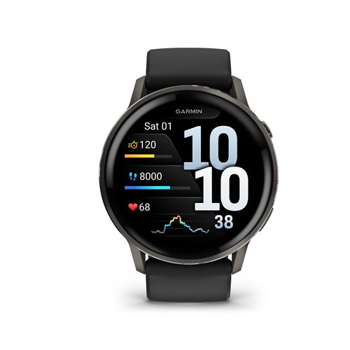 Montre connectée Garmin Venu 4 45 mm Noir et Gris avec bracelet silicone Noir