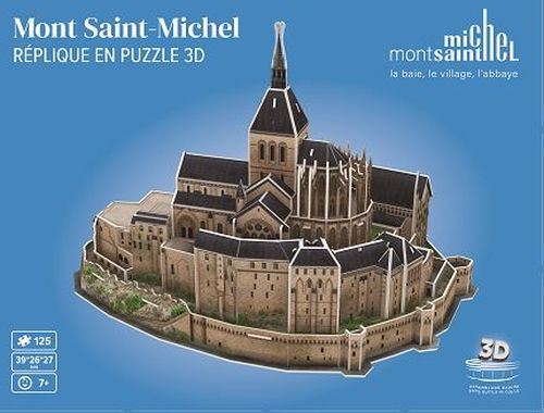 Mega Bleu Multicolore Puzzle 3D 125 Pièces Megableu Mont Saint-Michel
