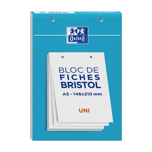 Bloc de 30 Fiches Bristol Oxford A5