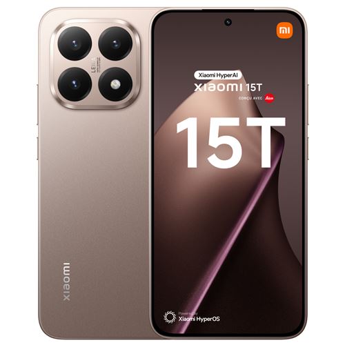 Smartphone Xiaomi 15T 6,83 5G Double Nano SIM 256 Go Rose Gold conçu avec Leica