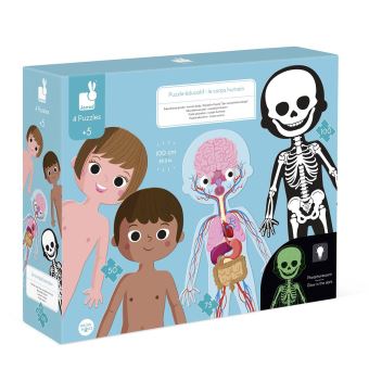 Jeu de réflexion Janod 4 puzzles éducatifs Le corps humain