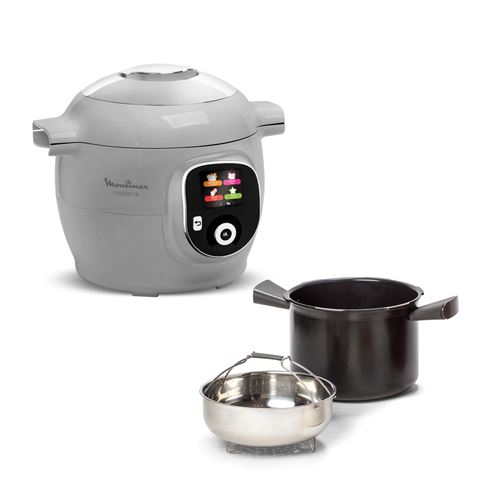 Multicuiseur Moulinex Cookeo+ 6L 80 recettes 6 modes de cuisson Gris clair CE854B10