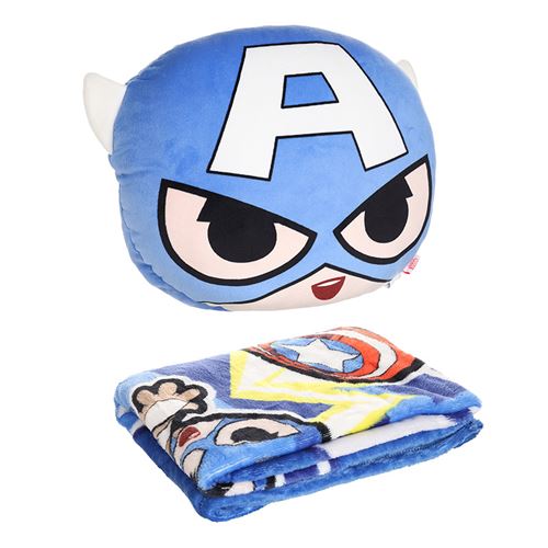Coussin et couverture Miniso Marvel Captain America Bleu