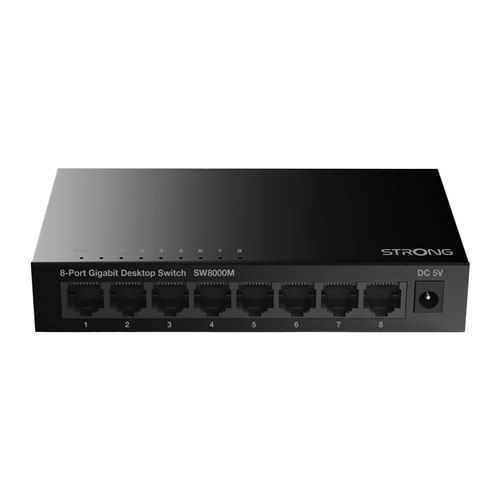 Switch Ethernet Strong SW8000M 8 ports Gigabit Métal Noir - Strong