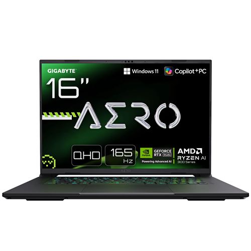 PC Portable Gaming Gigabyte Aero X16 1Vh93Frc64Ah 16" 165 Hz Copilot+ PC Amd Ryzen™ Ai 7 32 Go Ram 1 To SSD Nvidia Geforce Rtx 5060 Gris Sidéral