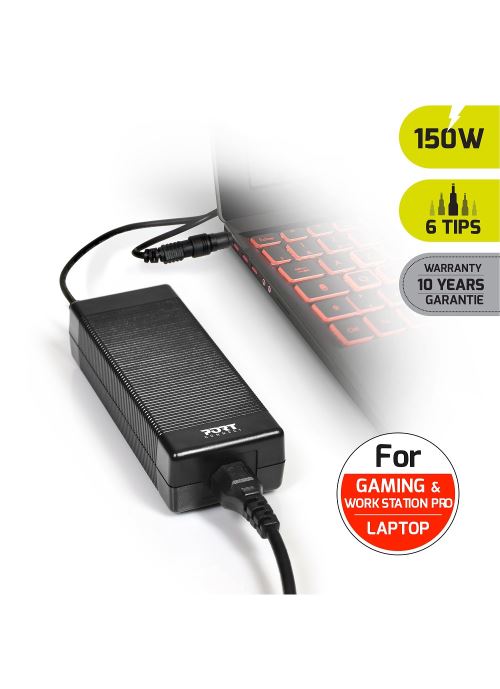 Chargeur universel 150 Watts Noir Port Designs pour PC Portable