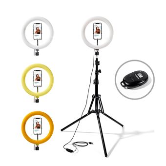 Anneau Lumineux Selfie Rechargeable 40 LED – 3 Niveaux Luminosité – Clip Smartphone YouTube TikTok Live