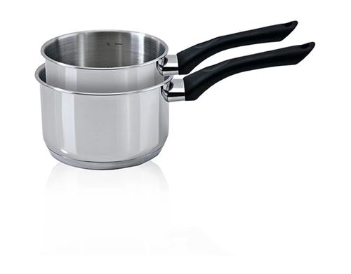 Set 2 casseroles Menastyl Romarin 7930181 16 et 20 cm Argent et Noir