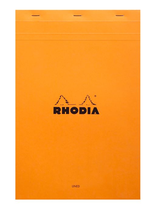 Bloc Rhodia n&deg;19 format 21 x 31,8 cm r&eacute;glure lign&eacute;e + marge 80g