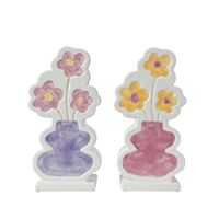 Cache-pot dolomite Kaemingk Motif Vase et Fleurs Modèle aléatoire