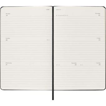 Agenda scolaire Moleskine 2022 2023 Semainier grand format Souple Noir