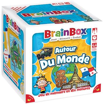 Jeu d’ambiance Asmodee BrainBox Voyage autour du monde