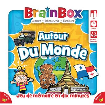 Jeu d’ambiance Asmodee BrainBox Voyage autour du monde