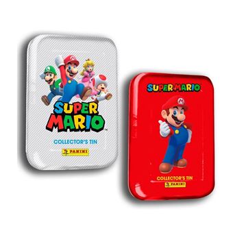 Jeu de cartes Panini Super Mario TC Boîte en métal avec 4 pochettes