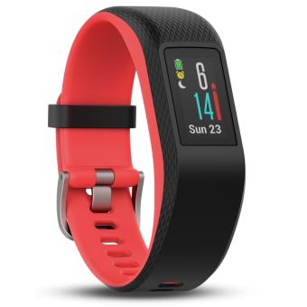 Bracelet de sport Garmin Vivosport Taille S/M Noir et fuchsia avec GPS et cardio poignet - 1