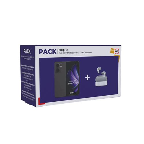 Pack Smartphone Oppo Reno 13 FS 6,67 5G Double Nano SIM 512 Go Graphite + Ecouteurs sans fil Enco Buds 2 Pro