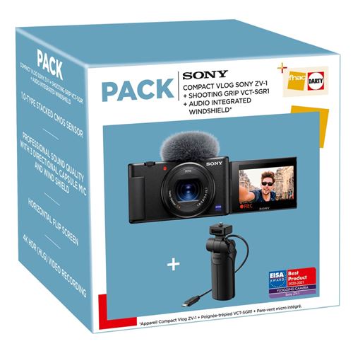Pack Appareil photo compact pour Vlogging Sony ZV-1 Noir + Poignée trépied VCTSGR1