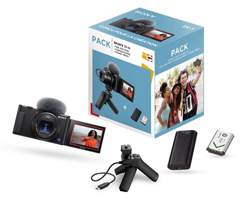 Pack Appareil photo compact pour Vlogging Sony ZV-1 Noir + Poignée trépied VCTSGR1