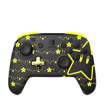 Manette sans fil Pdp Rematch Glow Super Star pour Nintendo Switch et Nintendo Switch Modèle OLED Noir et Jaune