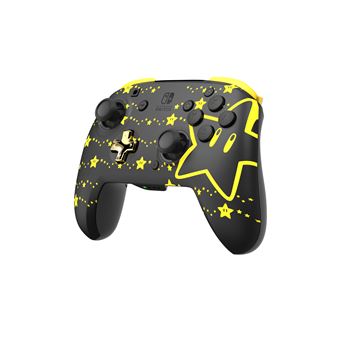 Manette sans fil Pdp Rematch Glow Super Star pour Nintendo Switch et Nintendo Switch Modèle OLED Noir et Jaune