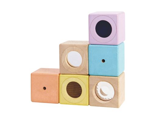 Jouets En Bois Plan Toys Set De Blocs Sensoriels Pastel - vue 2