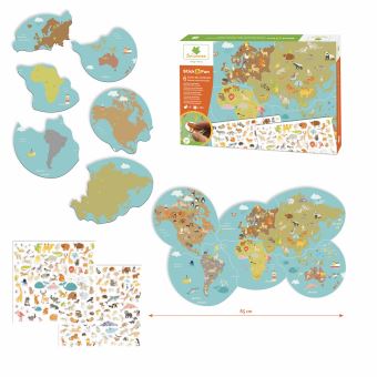 Mousses XL Animaux et Cartes Monde Stick N Fun