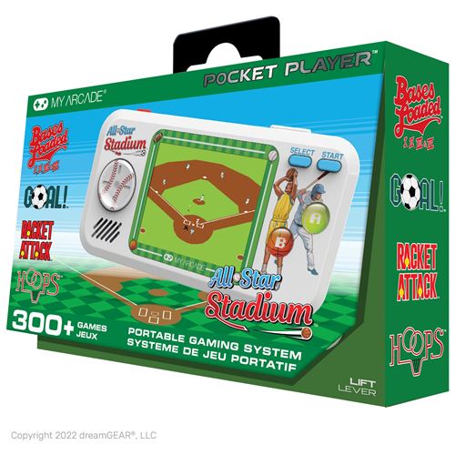 Justforgames Blanc Console Rétrogaming Just For Games Pocket Player Système De Jeu Portatif All-Star Stadium