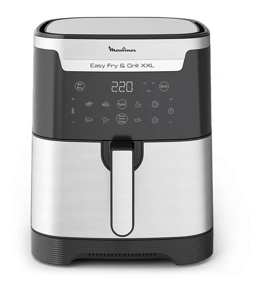 Friteuse À Air Chaud Et Grill Moulinex Easy Fry Et Grill Digital 2-En-1 Xxl Ey801D10 1800 W Inox