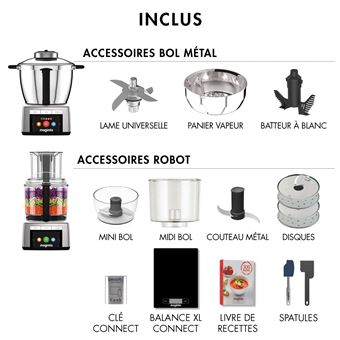 Robot cuiseur Magimix Cook Expert Connect 18916 1700 W Argent et Noir