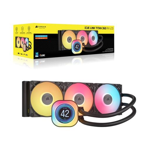 Kit Watercooling CPU Corsair ICUE LINK TITAN 360 RX LCD RGB noir