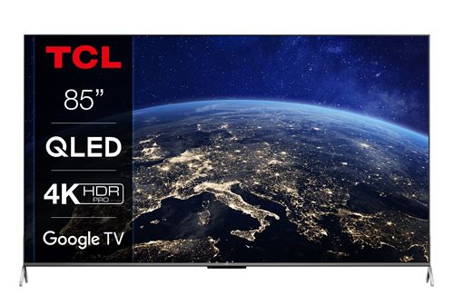 TV QLED TCL 85C735 216 cm 4K UHD Google TV Aluminium brossé 2022