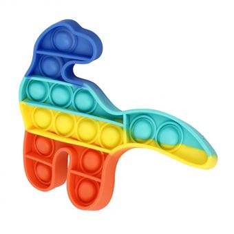 Jeu Pop It Fidget Push Bubble Dino arc-en-ciel