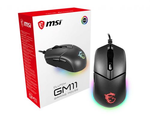 MSI Clutch GM11 Gaming - Souris - droitiers et gauchers - optique - 6 boutons - filaire - USB