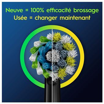 Pack de 8 brossettes pour brosse à dents Oral-B Pro Cross Action Noir