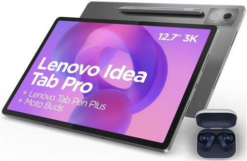 Tablette Tactile Lenovo Idea Tab Pro 12,7 128 Go Gris + Tab Pen Plus + Moto Buds