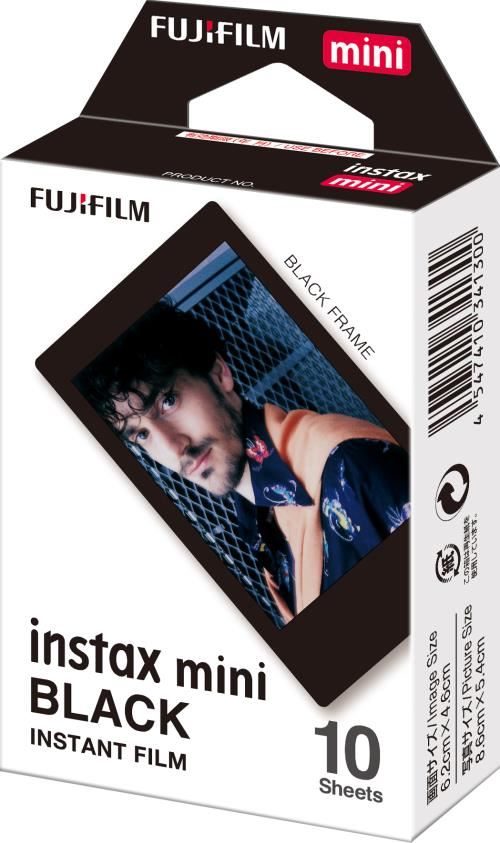 Fujifilm Schwarz Instax Mini Pack 10 Farbfilm Mit Em Rahmen