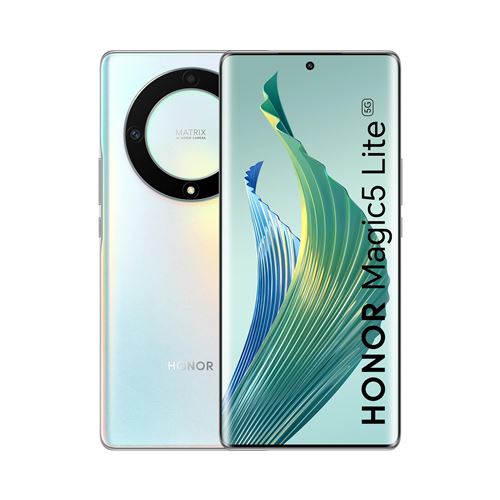 Smartphone Honor Magic5 Lite 6.67 5G Double nano SIM 256 Go Argent