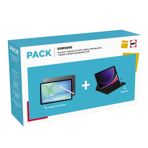 Pack Tablette Tactile Samsung Galaxy Tab S10 FE 10,9 Wi-Fi 128 Go Anthracite + BookCover Keyboard