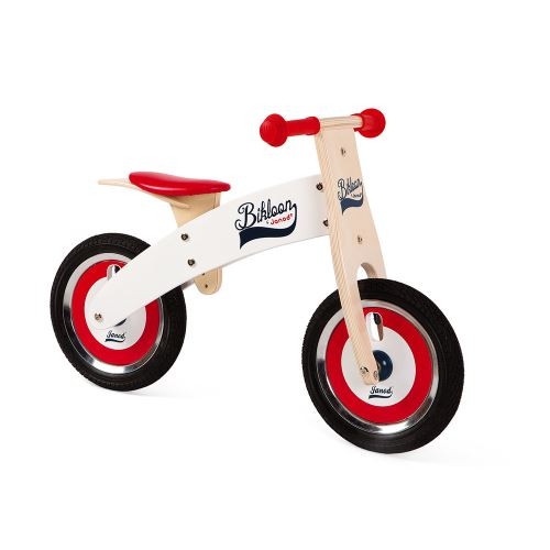 Draisienne en bois Janod Bikloon Rouge et Blanc