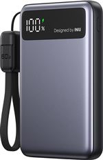 Batterie externe Iniu Pocket Pro slim 10000 mAh USB A/C Gris et Noir + câble USB C