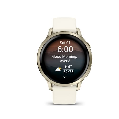 Montre connectée Garmin Venu 4 41 mm Beige et Or lunaire avec bracelet silicone Ivoire - Garmin