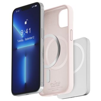 Coque Silicon Icon Magnetique IP14 Rose