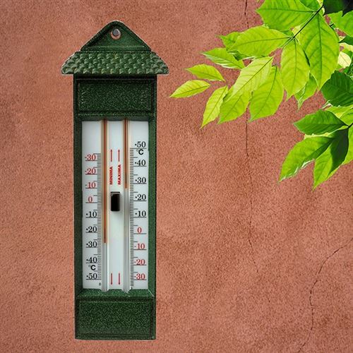 Thermomètre de jardin Mini Maxi Vert - Station météo thermomètre