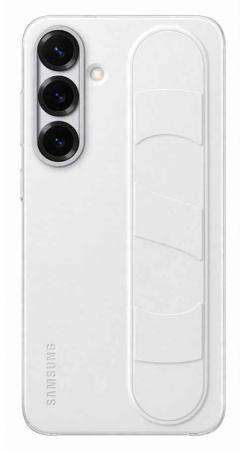 Coque en silicone avec lanière et support pour Samsung Galaxy S25+ Blanc